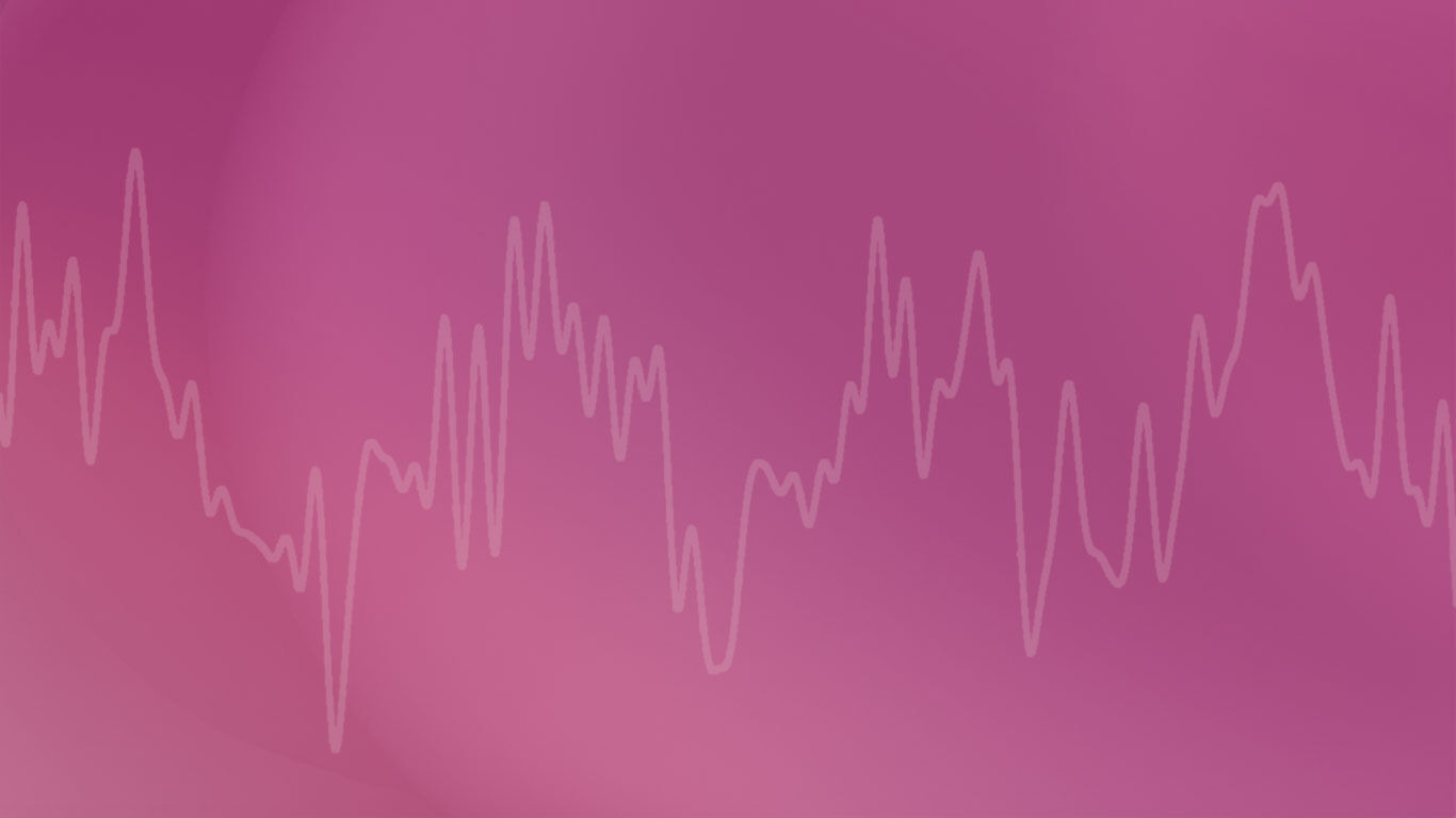 Een curve van roze ruis op een roze achtergrond. 